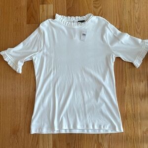 Ann Taylor white ruffled top